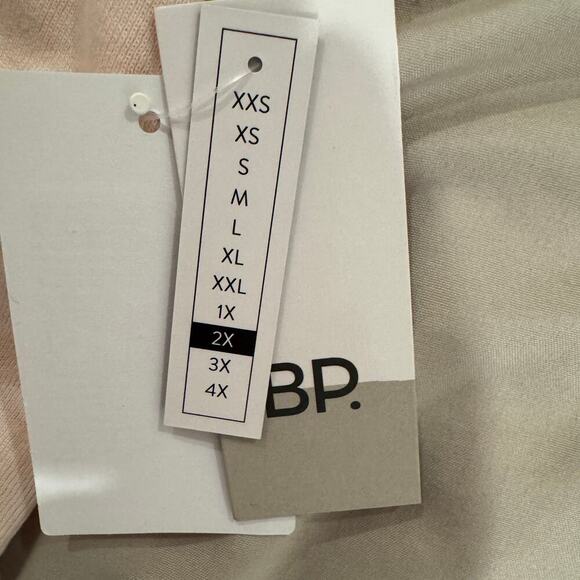 NWT BP Ribbed Baby Cropped Short Sleeve T-shirt In Pink Creole Size 2X - Picture 8 of 10